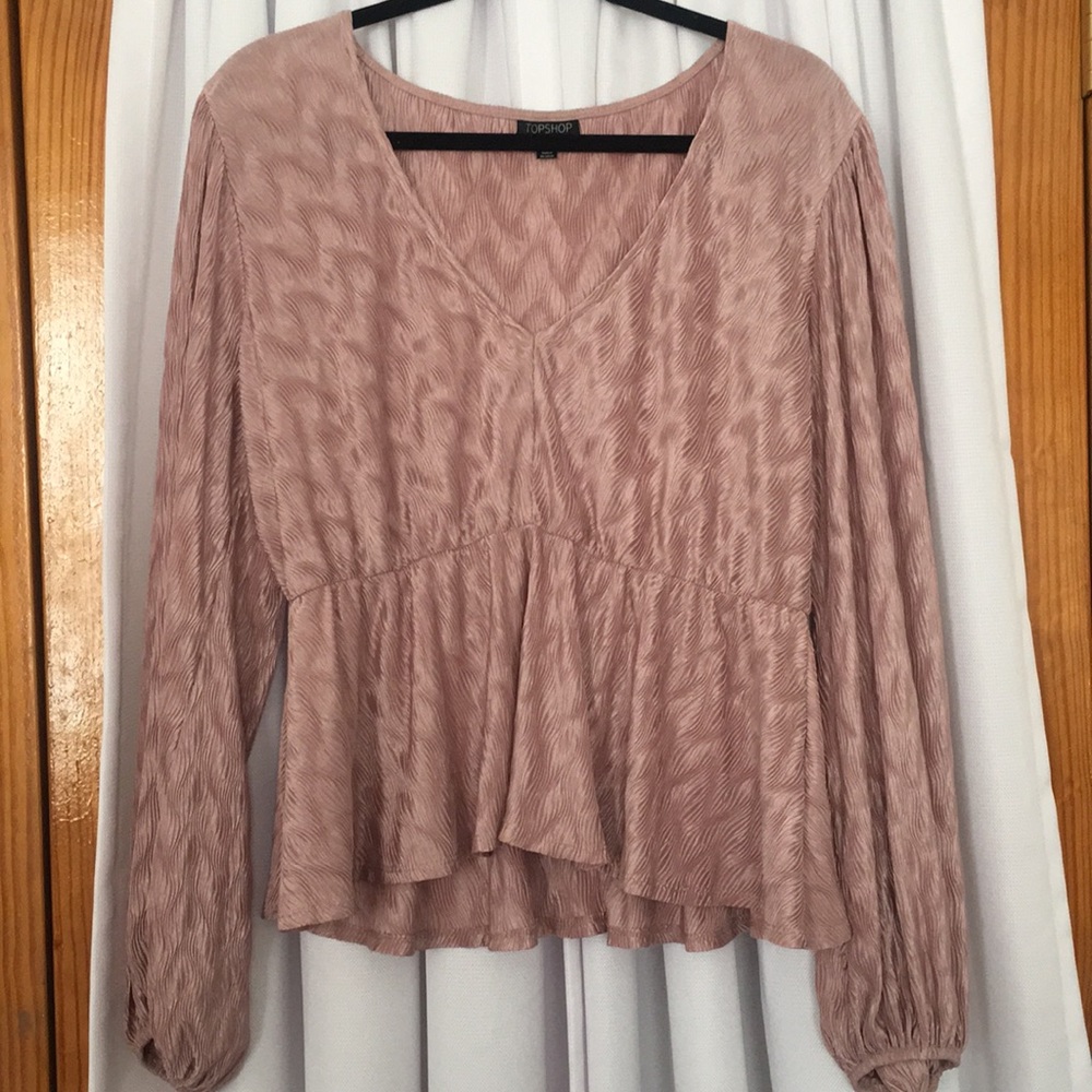 Topshop textured v-neck blouse